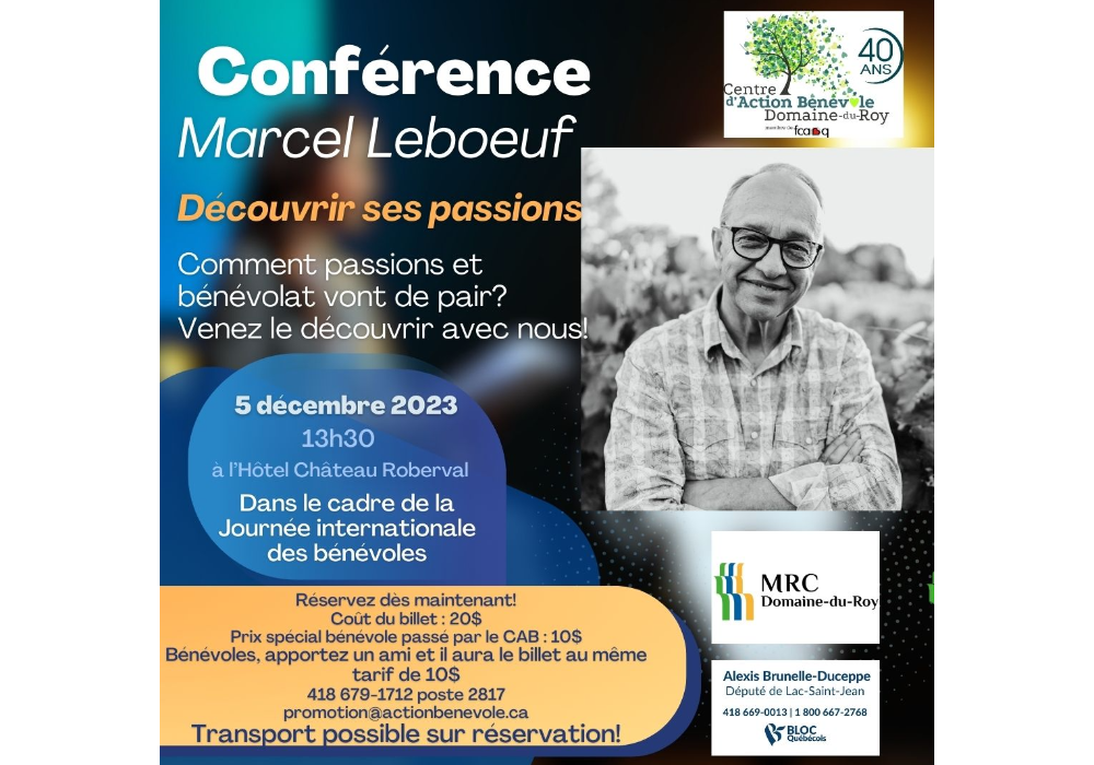 Journée internationale des bénévoles - Marcel Leboeuf s’amène à Roberval